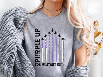 Military Children Awareness Shirt, Purple Up For Military Kids Toddler Shirt, Month Of The Military Child Shirt, Military Kids Gift