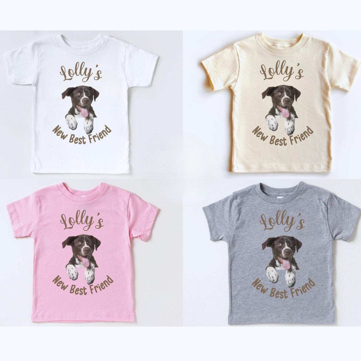 Custom Dog Photo Onesie, New Best Friend Onesie, Custom Dog Photo and Name Shirt, Personalized Dog Onesie, Dog Face Kids Shirt, Dog Lover