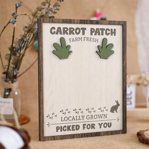 Personalized Carrot Farm Sign Footprint Keepsake, Carrot Patch Easter, 2025 Kids Baby Toddler Footprint Feet Art Craft Activity Keepsake