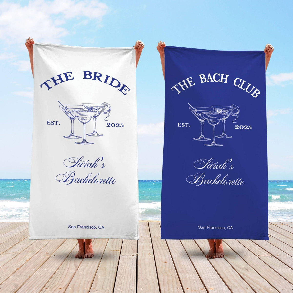 Personalized Bachelorette Beach Towel, Custom Location And Name Bachelorette Party Pool Towel, Bachelorette Trip Gift, Bride, Bridal Shower
