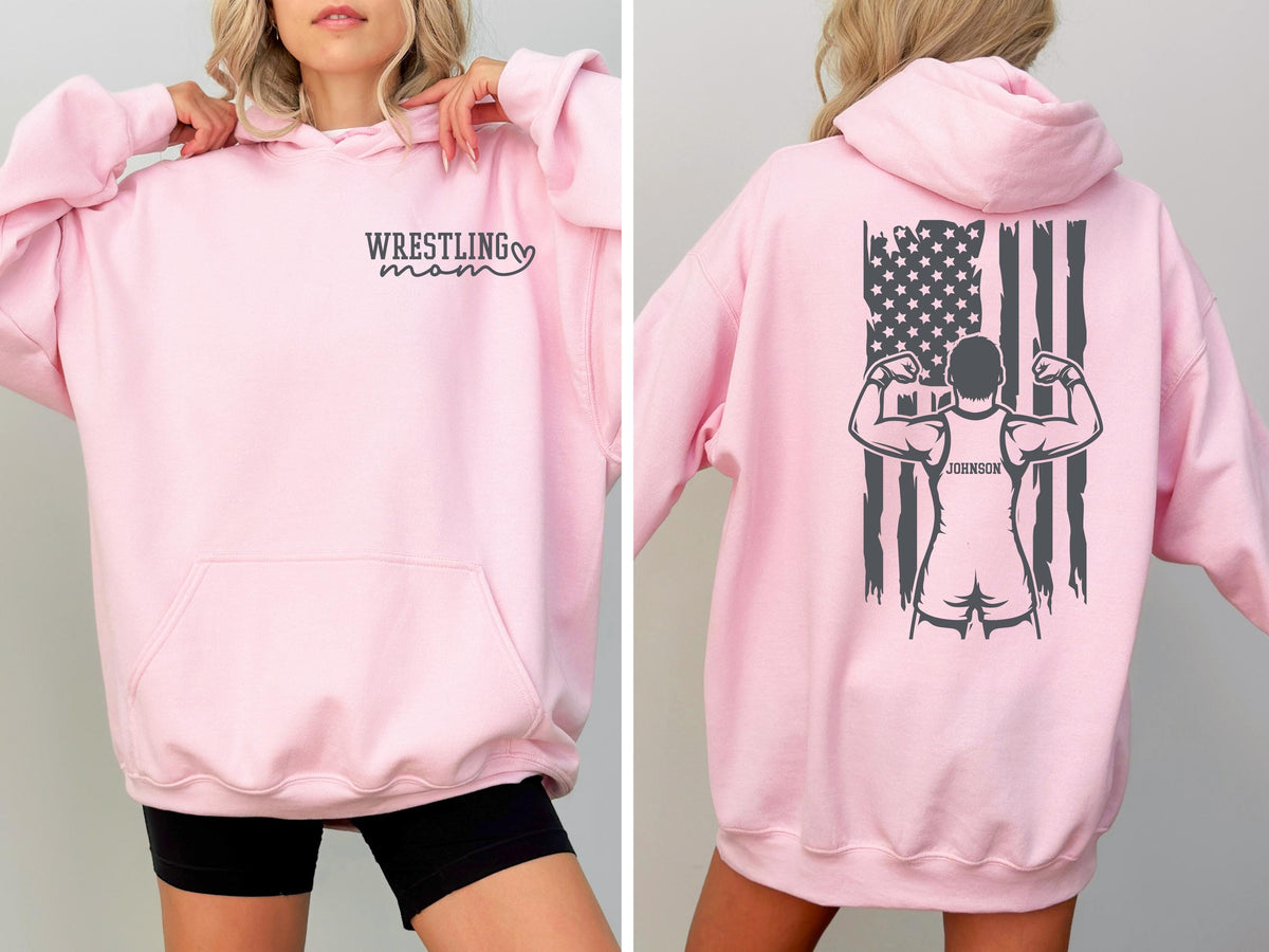 Custom Wrestling Shirt, Wrestling Mom Shirt, Personalized Wrestling Hoodie, USA Flag Wrestling Sweatshirt, Senior Wrestling Dad Shirts