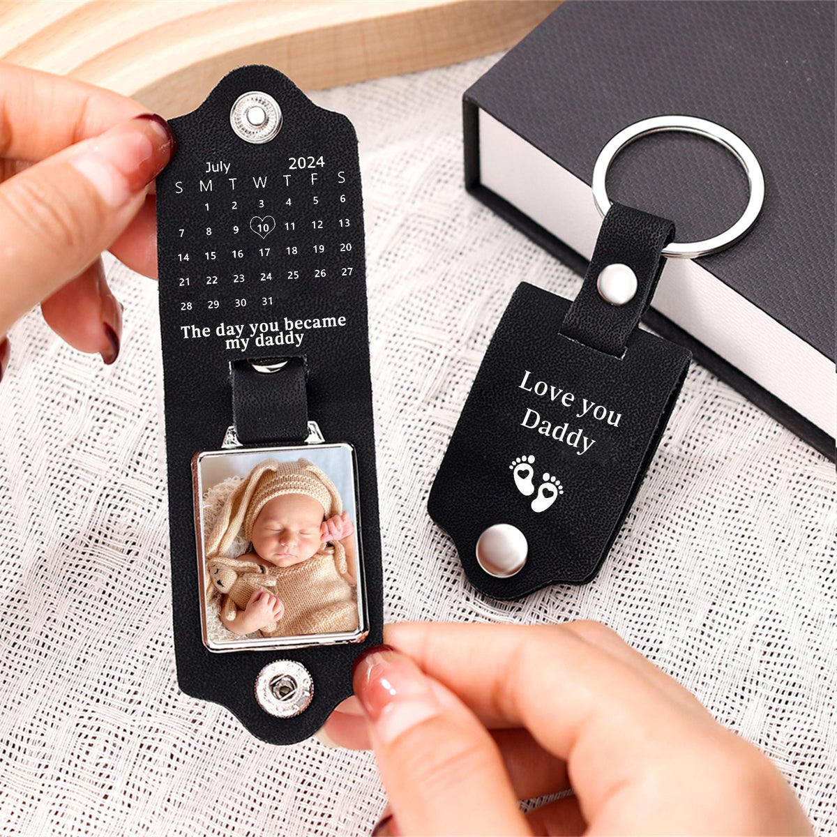 The Day You Became My Daddy Keychain First Dad New Dad Keychain Personalised Gift Baby Shower Gift Father's Day Gifts New Born Keepsake
