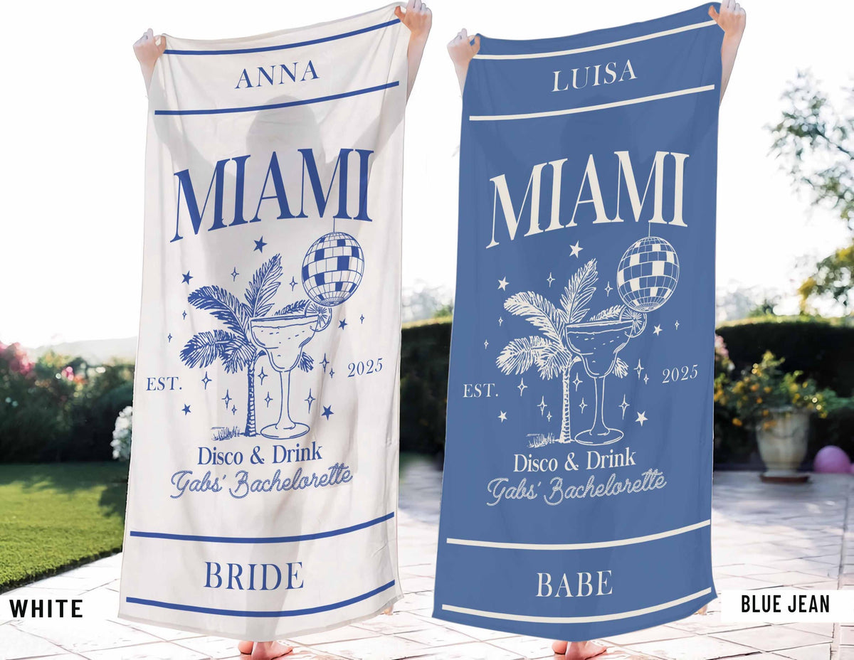Personalized Bachelorette Towel Gifts, Bachelorette Beach Towel, Custom Bach Club Beach Towel, Weekend Beach Trip Gifts, Bridesmaid Gifts