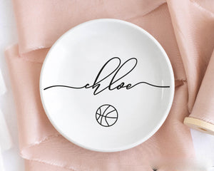 Basketball Jewelry Dish, Senior Night Basketball Gifts for Girls, Basketball Coach Gift, Basketball Player Gift, Birthday Gifts for Daughter