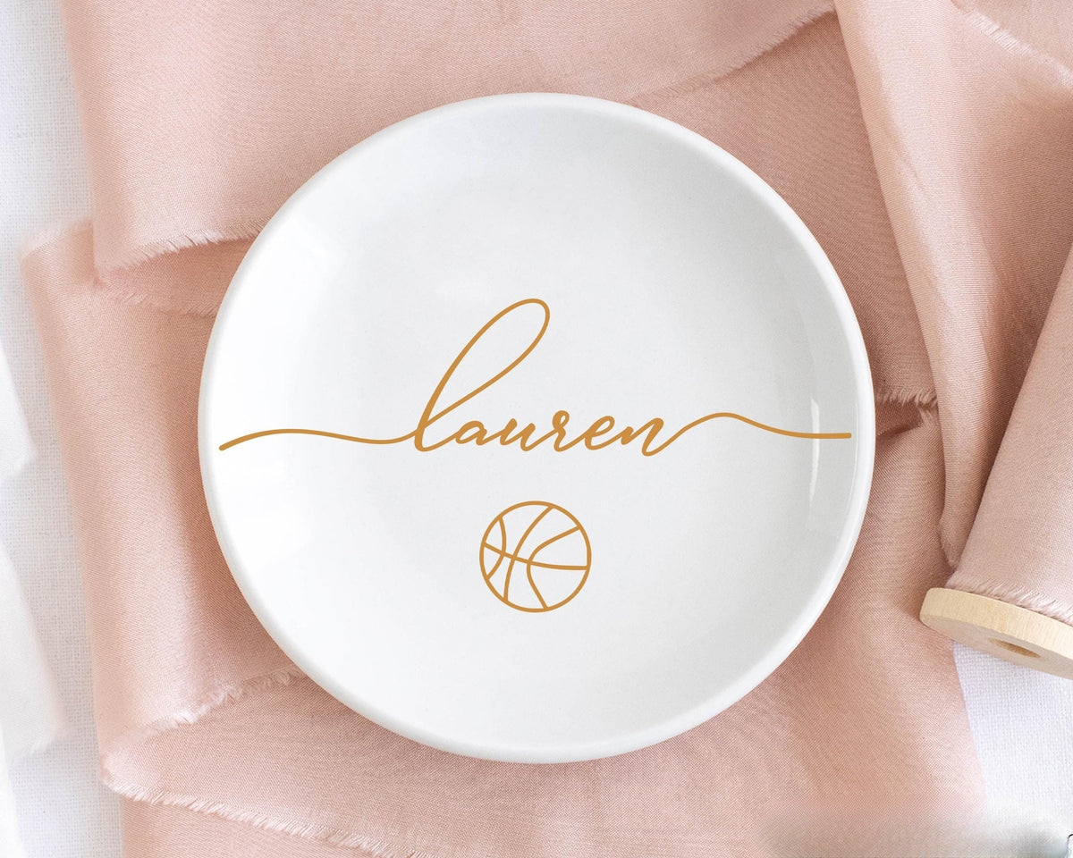 Basketball Jewelry Dish, Senior Night Basketball Gifts for Girls, Basketball Coach Gift, Basketball Player Gift, Birthday Gifts for Daughter