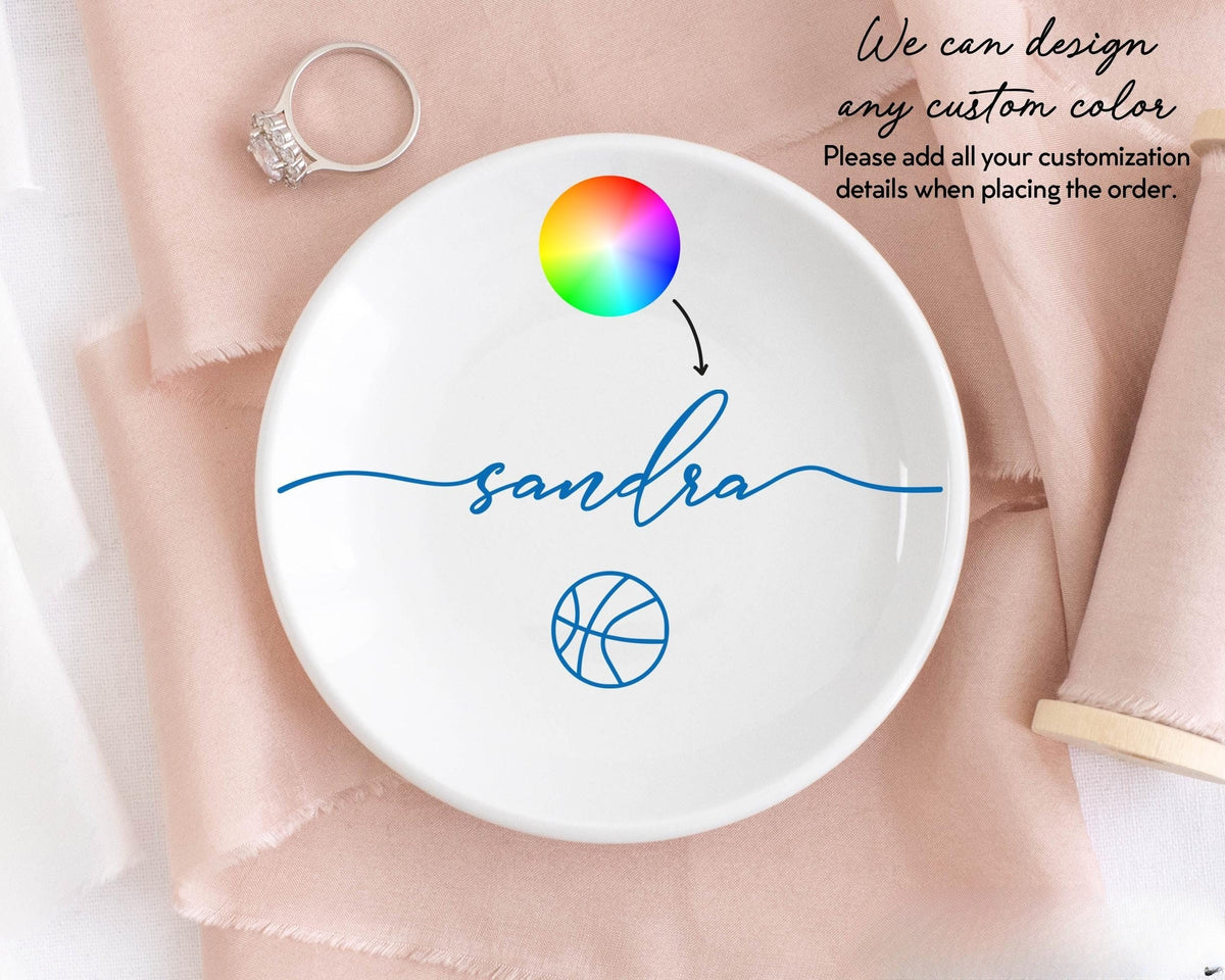 Basketball Jewelry Dish, Senior Night Basketball Gifts for Girls, Basketball Coach Gift, Basketball Player Gift, Birthday Gifts for Daughter