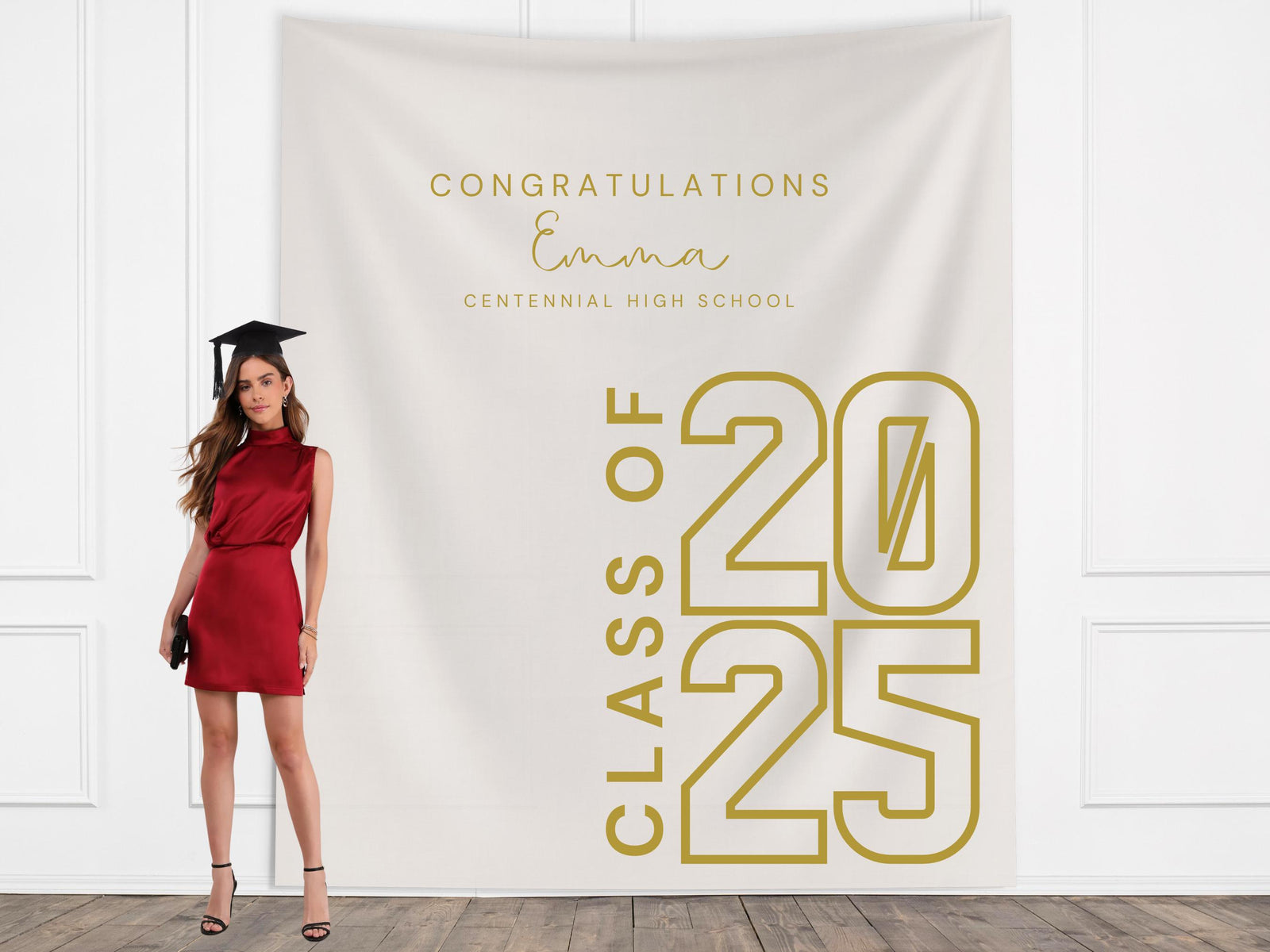 Class of 2025 Custom Graduation Party Backdrop, Personalized Congrats Grad School Colors Banner, High School Graduation, College Grad Gift