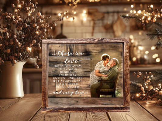Memorial Photo Gift Picture Frame Sympathy Gift Loss of Husband Wife Loss of Dad Mom Custom Photo Loss of Loved One Wood Frame Photo Gift
