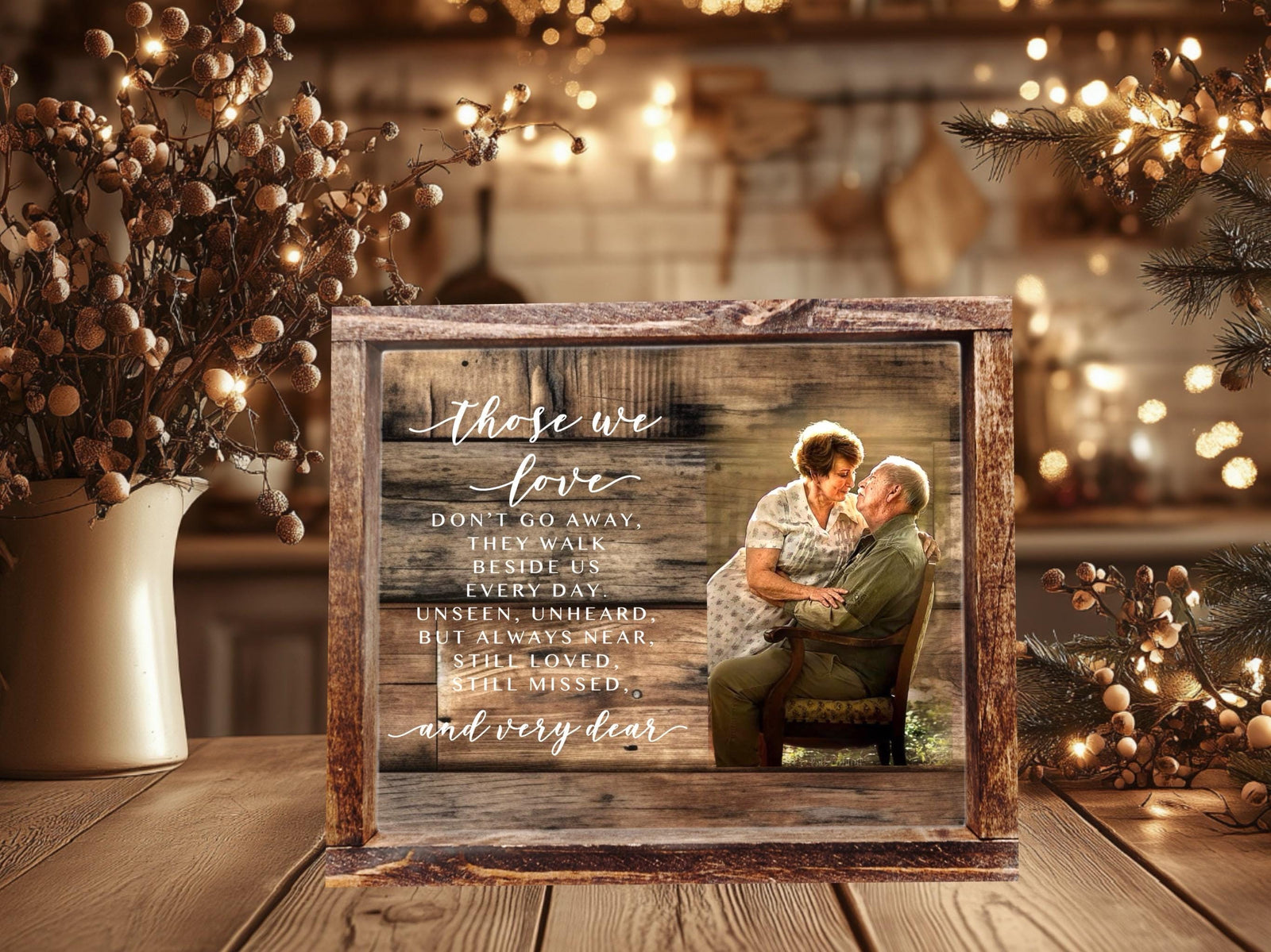 Memorial Photo Gift Picture Frame Sympathy Gift Loss of Husband Wife Loss of Dad Mom Custom Photo Loss of Loved One Wood Frame Photo Gift