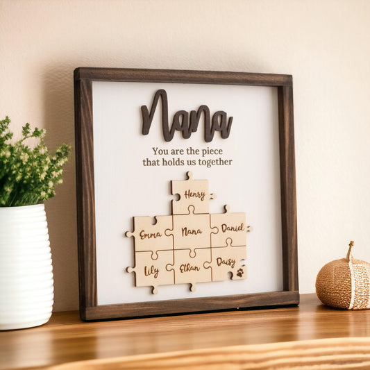 Custom Mother's Day Puzzle Sign | Mom You are the Piece that holds us together | Mother's day gift | Personalized for Mom