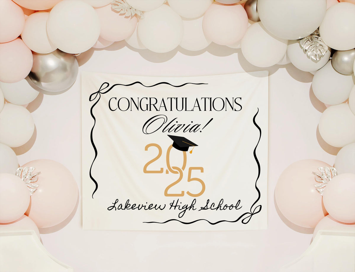 Class of 2025 Backdrop, Graduation Party Banner, Custom Graduation Party Decorations, High School Graduation Sign, College Graduation Gift