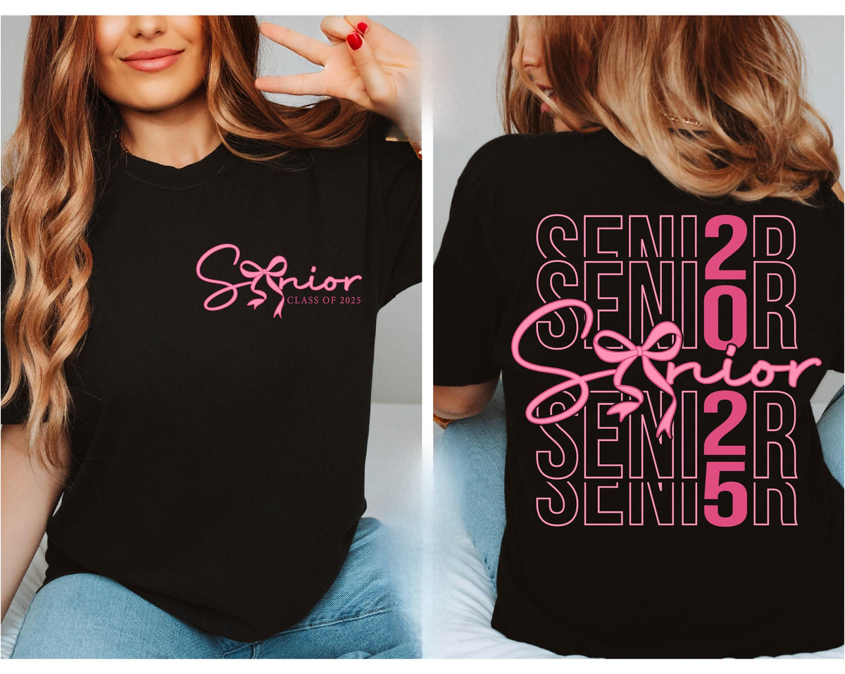 Senior 2025 Shirt, Class of 2025 T-Shirt, Senior Coquette Bow, Graduation 2025 Shirt, Senior Mom Shirt