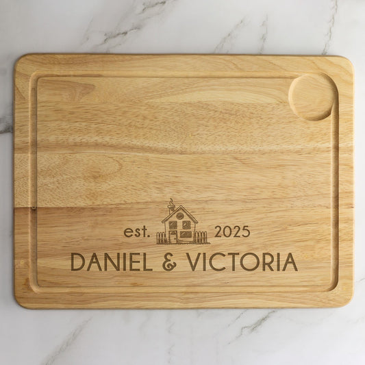 Personalised New Home Engraved Wooden Chopping Board Cheese Board Serving Board Cutting Novelty Gift Birthday Christmas Housewarming Wedding