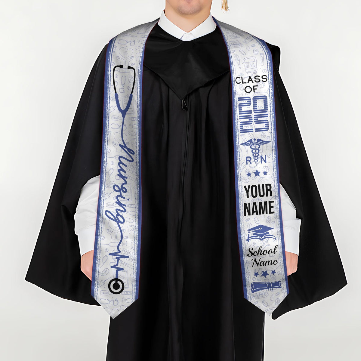 Customized Nursing Stole, Nursing Graduation Stole, RN Stole Nursing Stole Graduation 2025, Nursing Graduation, Nursing Stole Graduate 2025