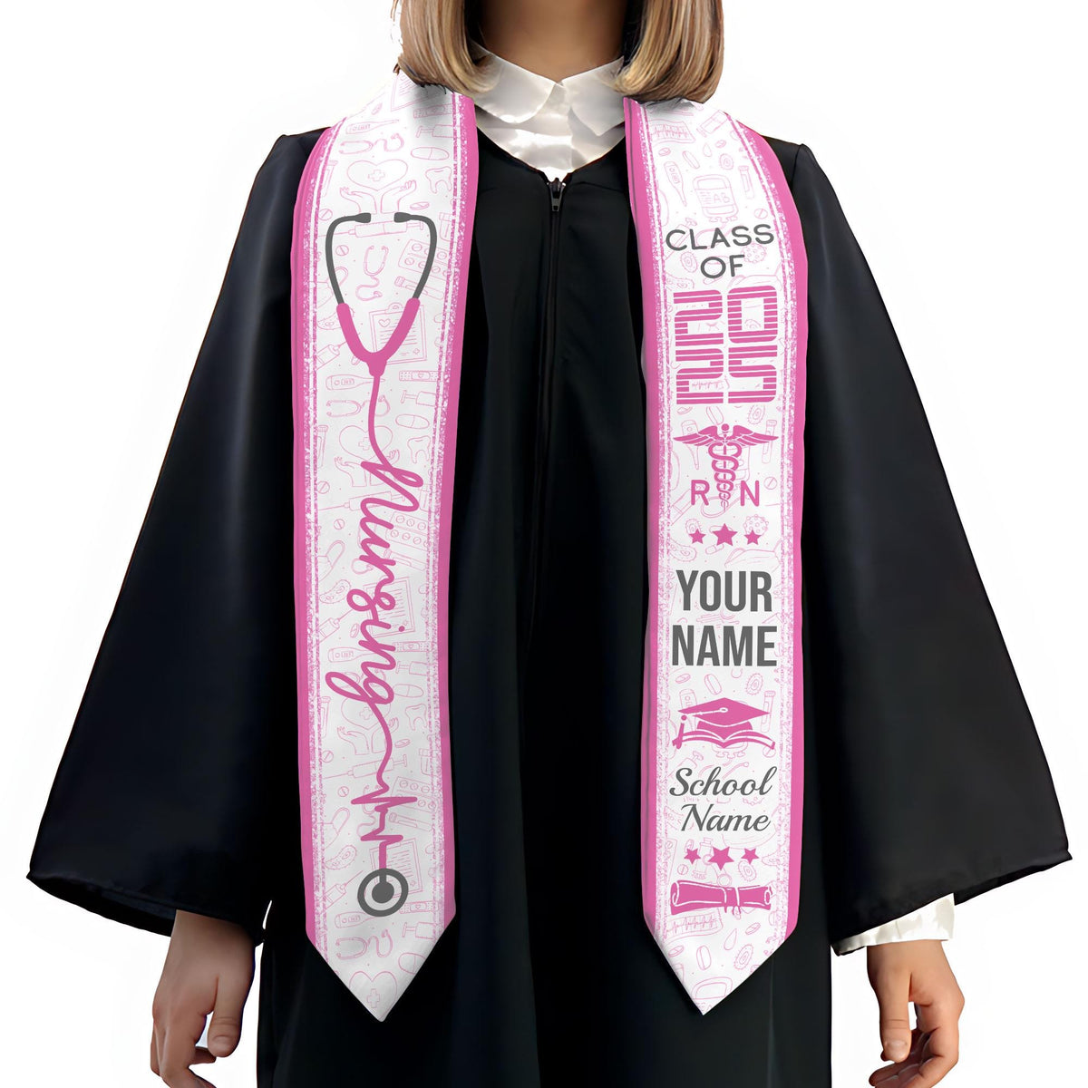 Customized Nursing Stole, Nursing Graduation Stole, RN Stole Nursing Stole Graduation 2025, Nursing Graduation, Nursing Stole Graduate 2025