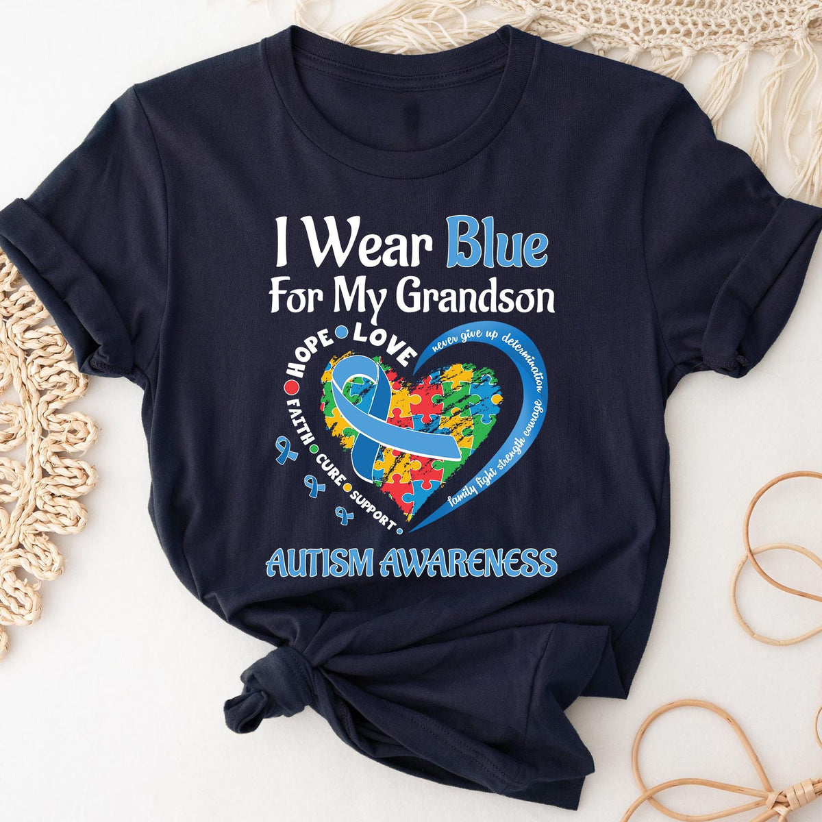 Custom In April I Wear Blue For My Son Shirt, Autism Awareness Shirt, Autism Acceptance Shirt, Autism Support Team Shirts