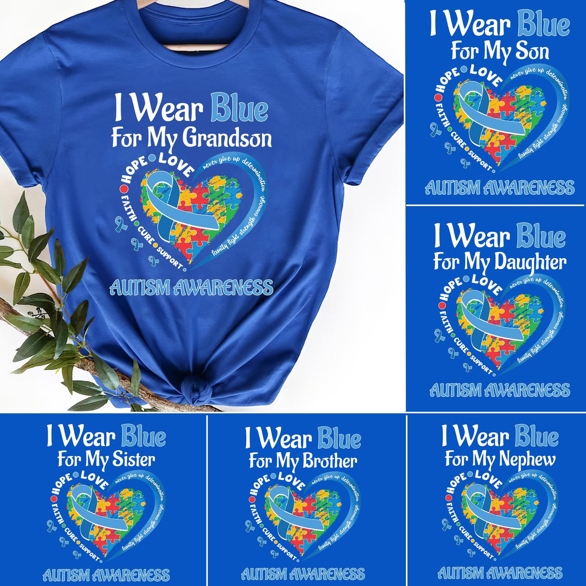 Custom In April I Wear Blue For My Son Shirt, Autism Awareness Shirt, Autism Acceptance Shirt, Autism Support Team Shirts