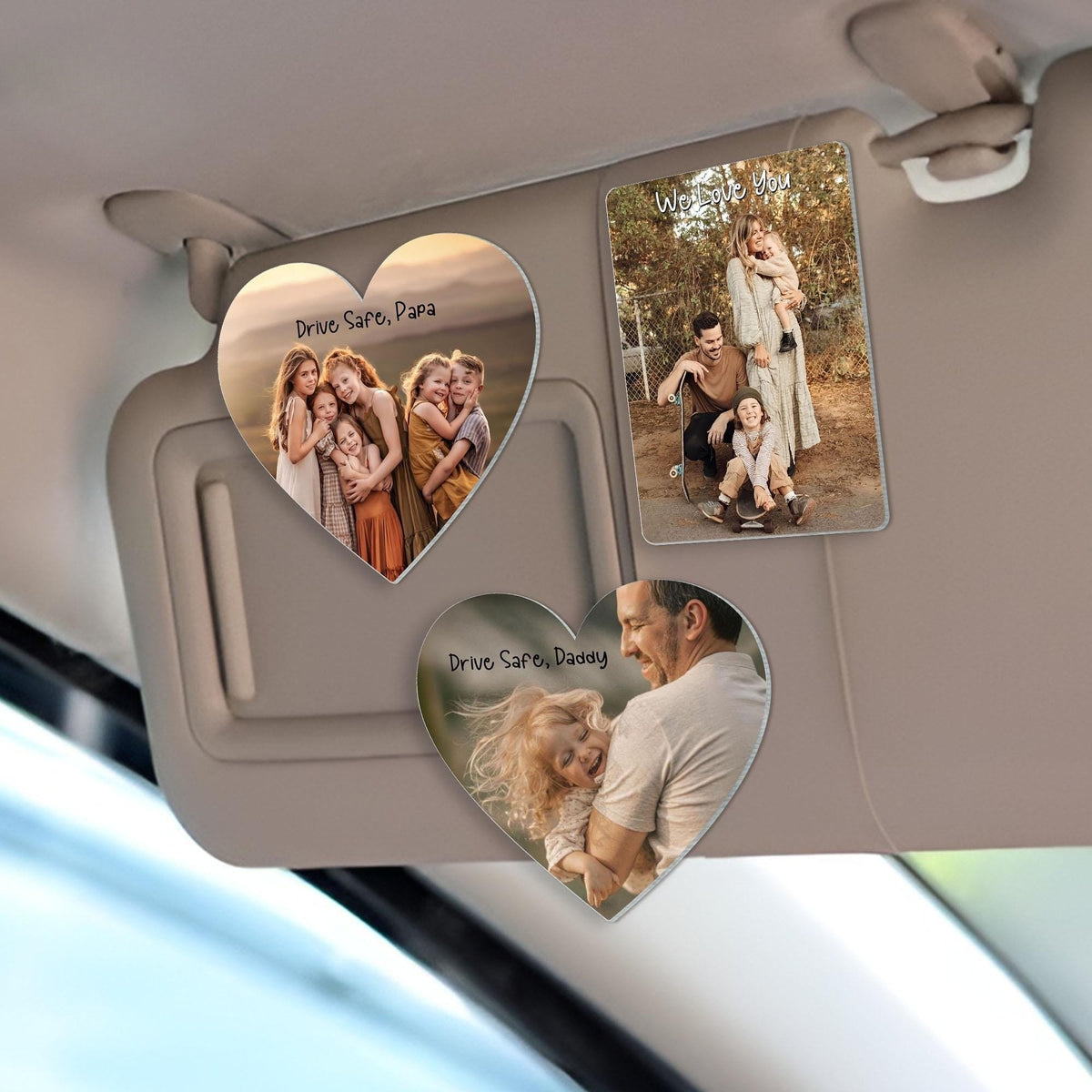 Custom Photo Car Visor Clip, Personalized Father's Day Gift, Drive Safe Daddy Gift, New Dad Gift, 1st Time Dad Gift from Wife, Husband Gifts