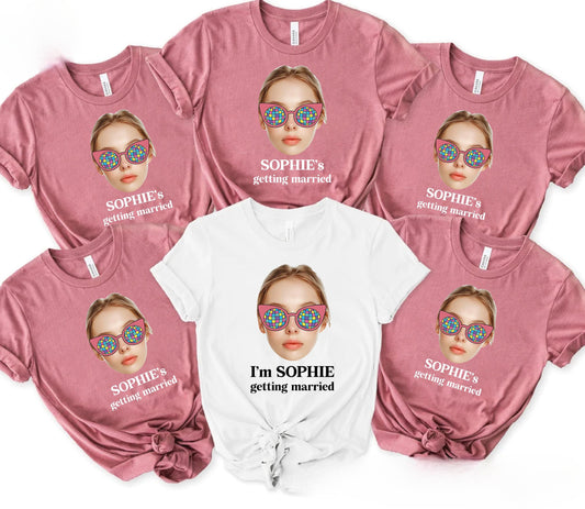 Custom Bride Photo Shirts, Custom Photo Bridal Party Shirts, Bride Picture Tees, Custom Bachelorette Shirts, Bachelorette Party Face Tees
