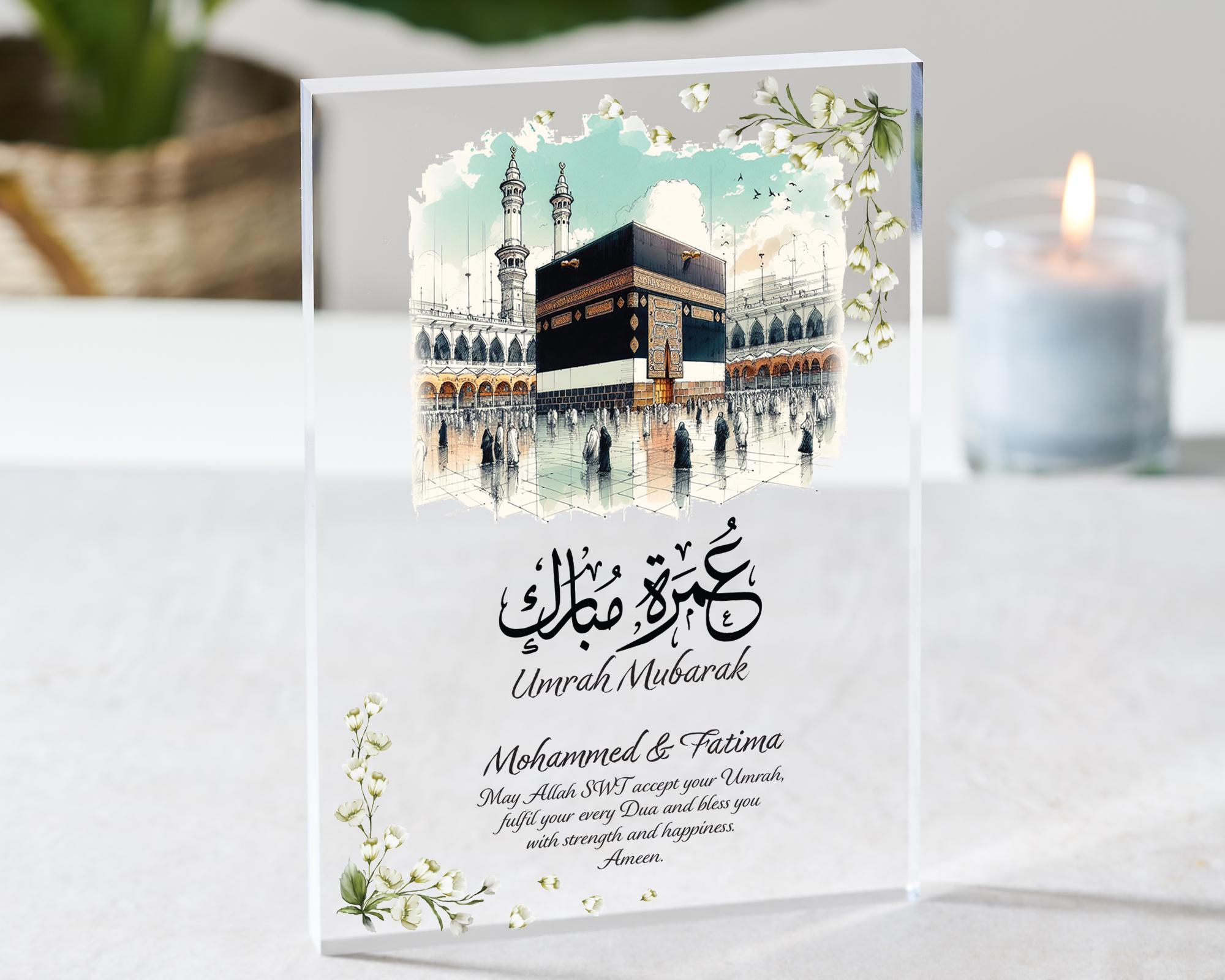 Umrah Mubarak Personalised Acrylic Plaque, Islamic Gifts, Eid Gift, Ramadan, Muslim Wedding Gifts, Gift for Couples