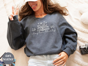 Chapter 30 1995 Sweatshirts For Women, Vintage 30th Birthday Year Number Sweater, Trendy 30th Milestone Best Friend 30 Bday Shirt For Her