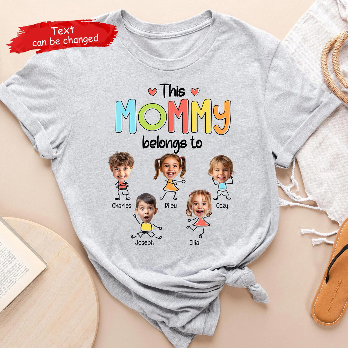 Personalized This Grandma Belongs To Drawing Shirt, Custom Photo Face Shirt, Kid Photo Shirt Gift For Grandma Mom