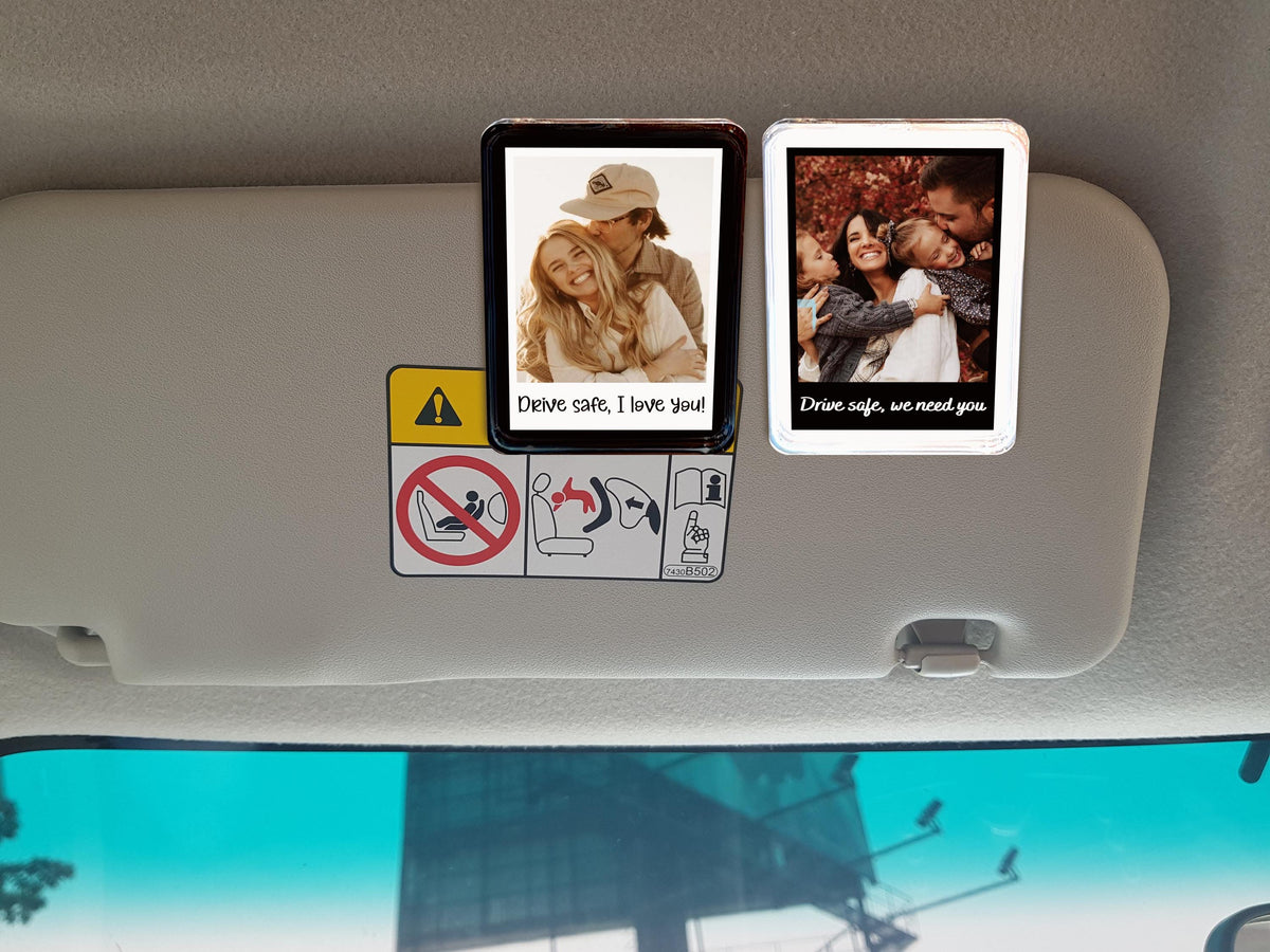Personalized Sun Visor Picture Clip, Custom Photo Car Visor Clip, Valentine s Day Gift for Boyfriend, Family Portrait Decoration, Drive Safe