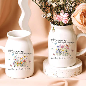 Personalized Birth Month Flowers Vase, Grandma's Garden Flower Vase, Custom Family Names Vase, Grandma Gift,Gifts for Mom,Mother's Day Gifts