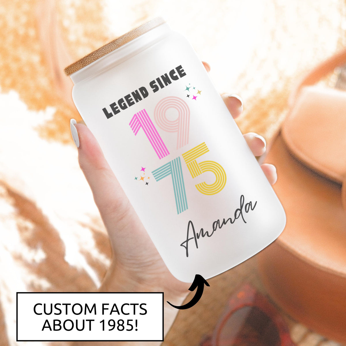 50th Birthday Cup, Legend Since 1975 Frosted Tumbler, 50th Birthday Gifts, 50 Birthday Gift Best Friend, Forty Years Frosted Glass Cup