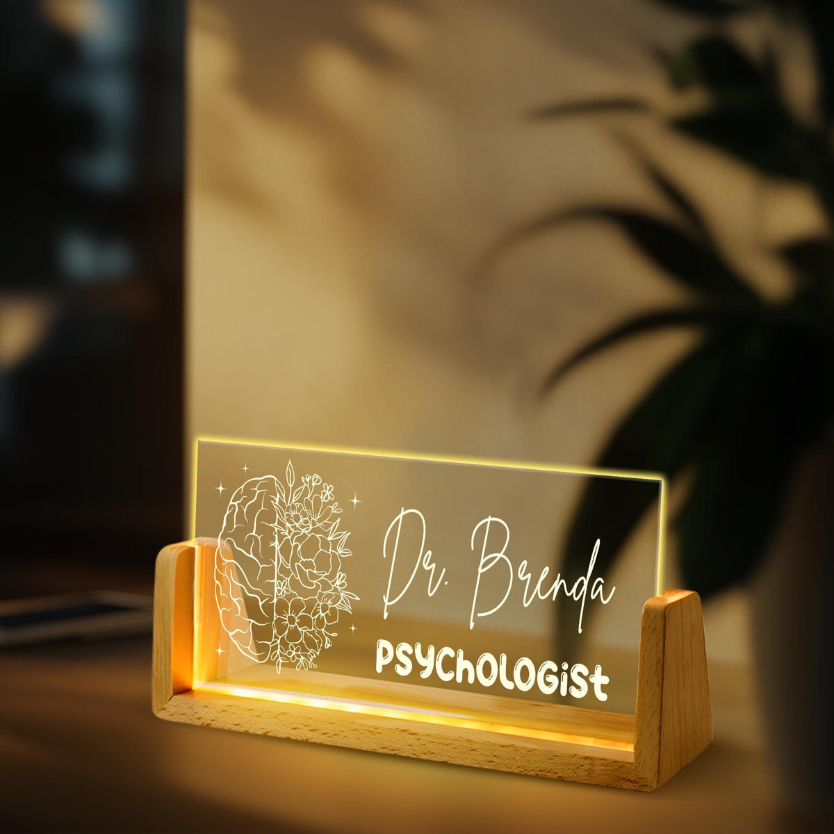 Psychologist Desk Name Plate, Neurologist Desk Sign, Psychology Student Graduation Gift, 3D Brain Desk Decor, Custom Gift for Neurologist