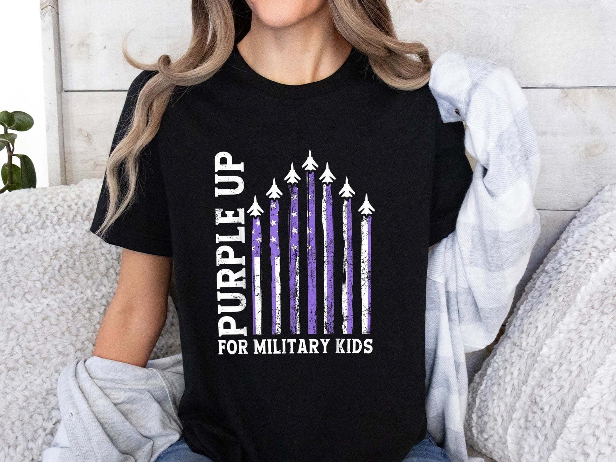 Military Children Awareness Shirt, Purple Up For Military Kids Toddler Shirt, Month Of The Military Child Shirt, Military Kids Gift