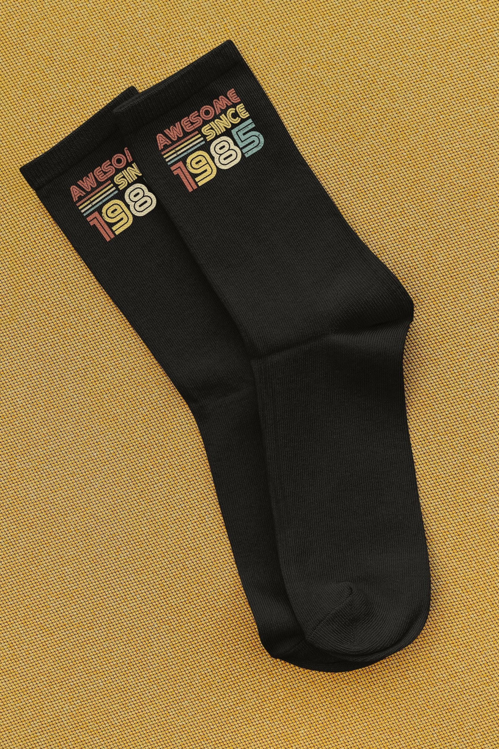 Awesome Since 1985 Socks, Fun 40th Birthday Gift, 40 Year Old Birthday Present, Retro 1985 Design Socks, Milestone Birthday Socks