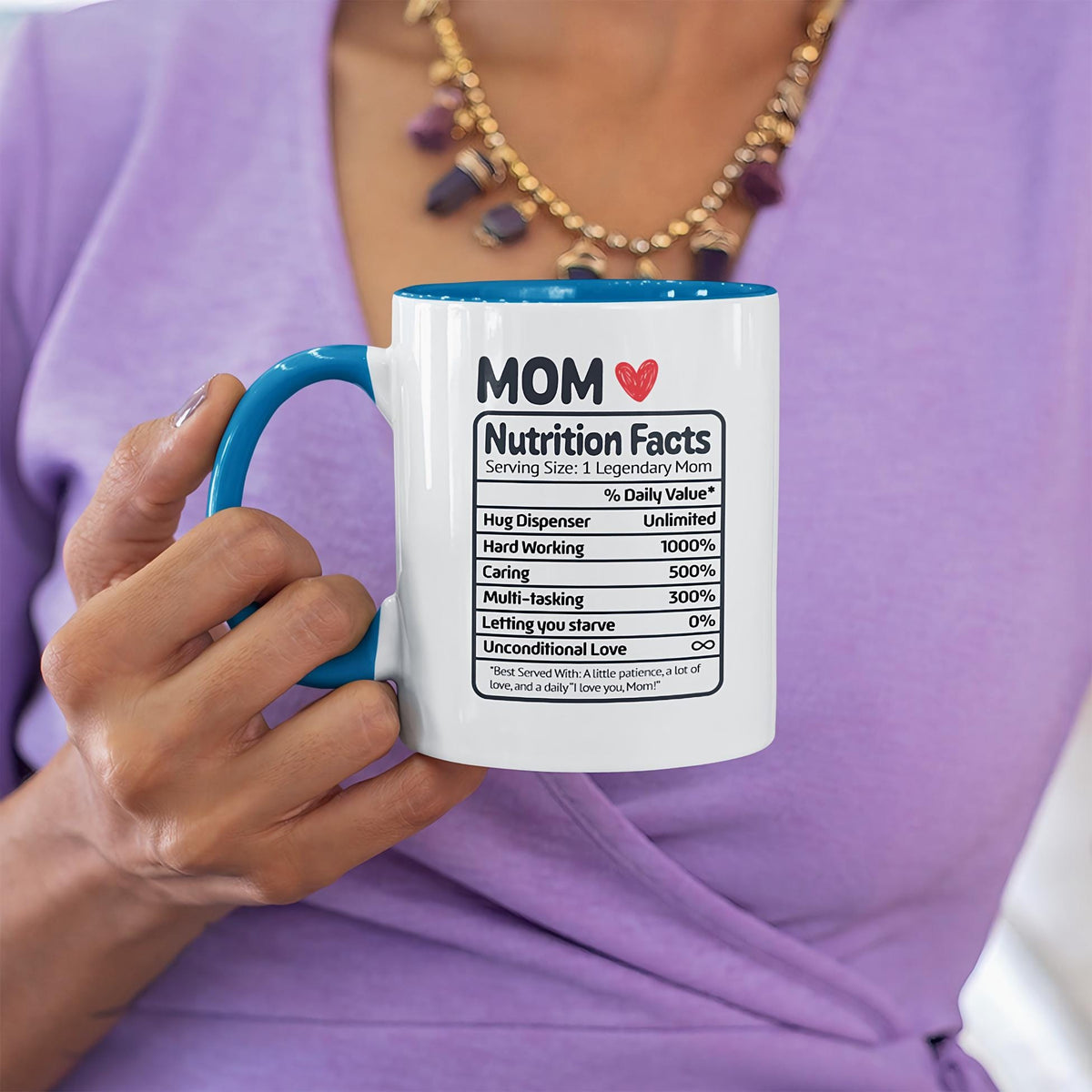 Personalized Mom Mug, Custom Name Coffee Cup, Funny Mom Gift, Mother's Day Gift, Mom Nutrition Facts Mug, Gift for Mom, Cute Coffee Mug