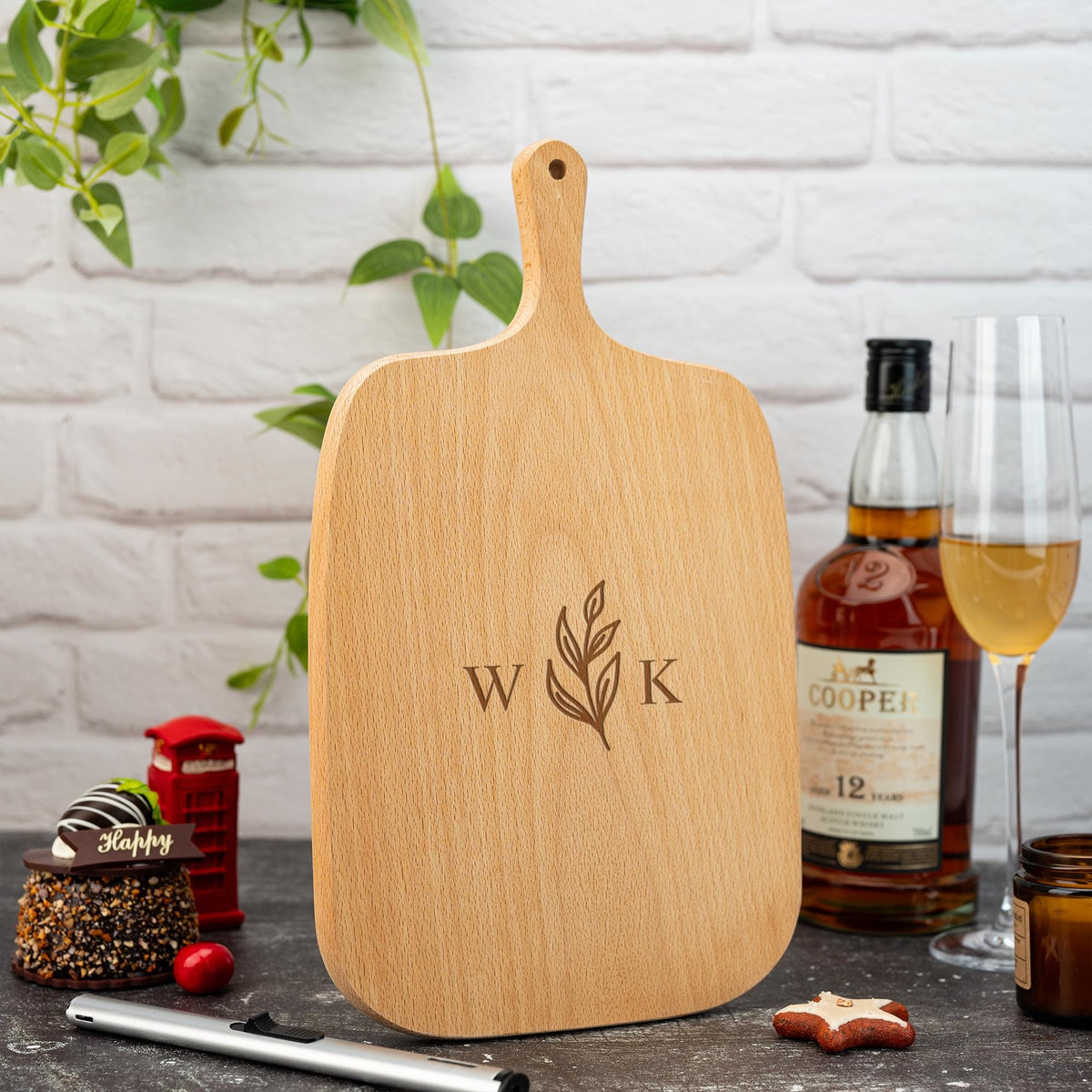 Custom Cutting Board, Personalized Engraved Wood Board, Charcuterie Board with Handle, Custom Gift for Wedding, Housewarming, Valentines