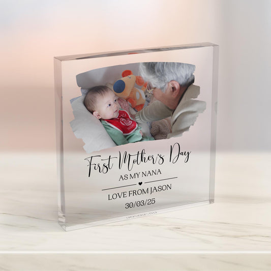 First Mother's Day As My Grandma Acrylic Gift, Mother's Day Gift, First Mother's Day Gift, Gift For Grandma, Granny, Mamaw, Nana, Nanny