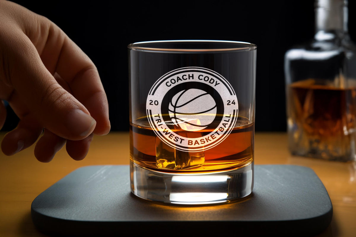 Basketball Coach Whiskey Glass: Celebrate Victory and Strategy - Perfect Gift for Hoop Enthusiasts