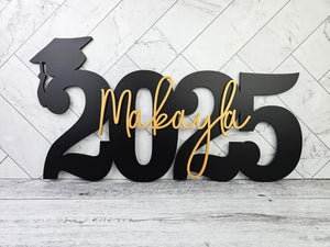 Custom Graduation Decor Name Sign, Custom Grad Sign, Class of 2025, Graduation Party Centerpiece, Senior Year Photo Prop for senior photos
