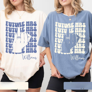Retro Bachelorette Bride Shirt, Personalized Future Mrs Shirt, Custom Bridal, Bride to be Shirt, Custom Future Mrs Shirt