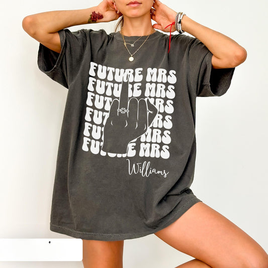 Retro Bachelorette Bride Shirt, Personalized Future Mrs Shirt, Custom Bridal, Bride to be Shirt, Custom Future Mrs Shirt