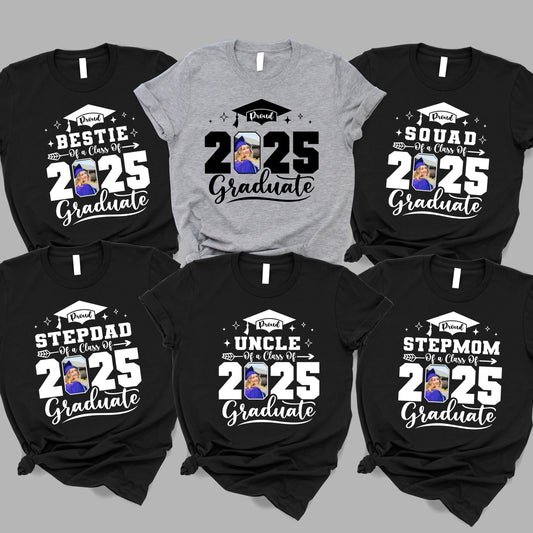 2025 Graduate Shirt With Your Custom Photo, Family Matching Graduation Tshirts, Graduation Party Gift, Senior 2025 Tee, College Graduation