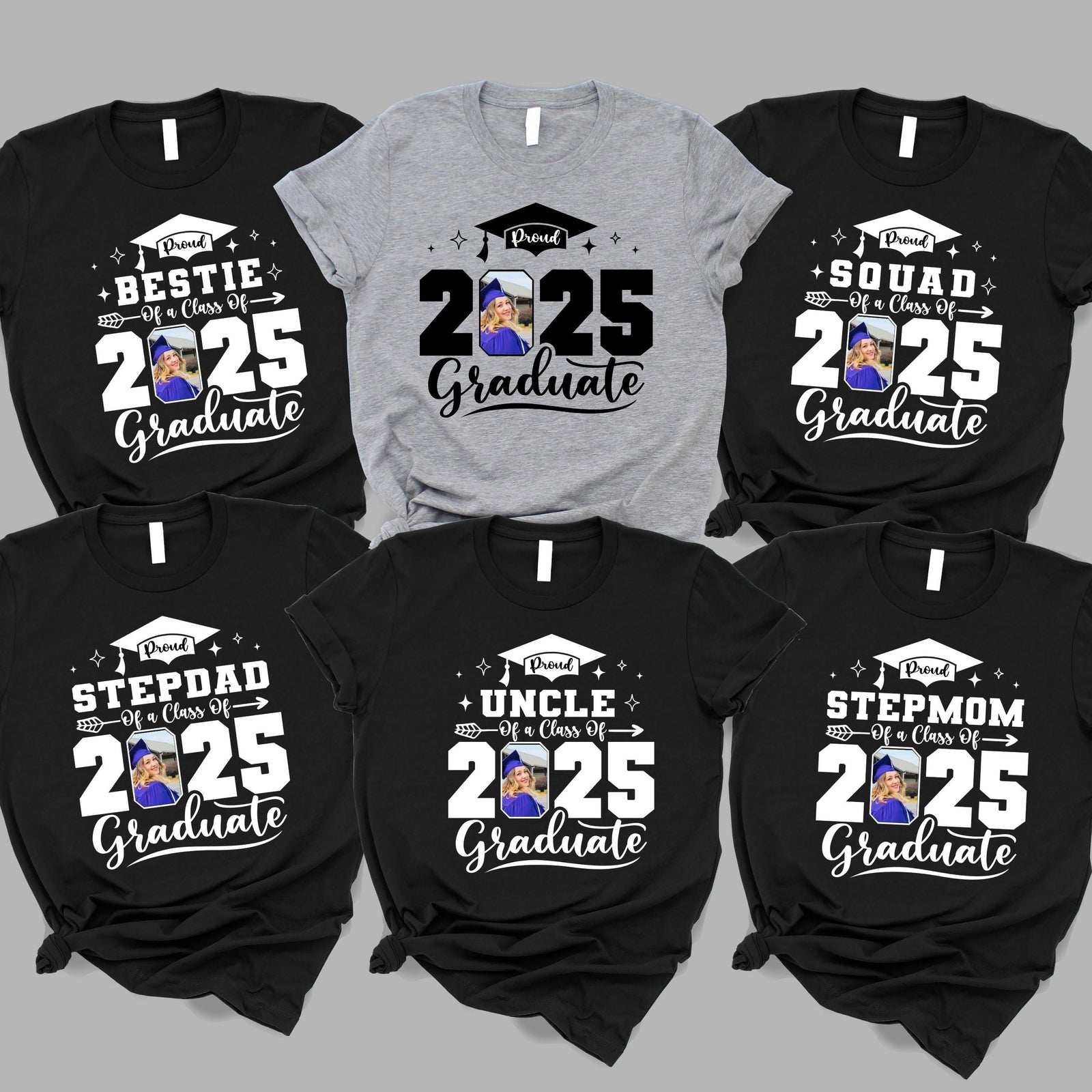 2025 Graduate Shirt With Your Custom Photo, Family Matching Graduation Tshirts, Graduation Party Gift, Senior 2025 Tee, College Graduation