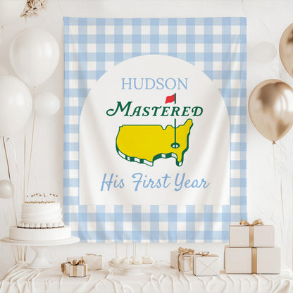Masters 1st Birthday Party Decor, Masters Birthday Banner, Golf 1st Birthday Backdrop, Mastered First Birthday Banner, Personalized 1st Sign
