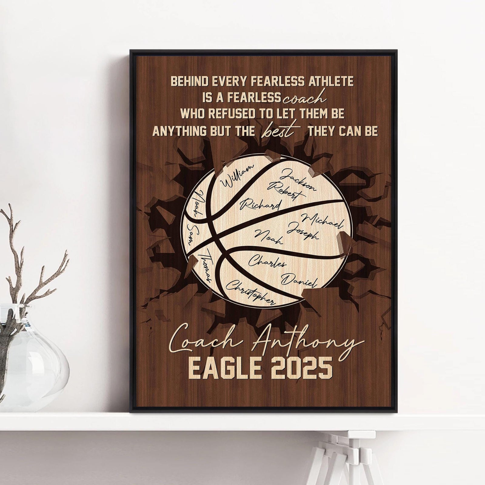 Personalized Volleyball Canvas, Volleyball Team Wall Art Print, Custom Framed Canvas, Sport Gift for Mom, Daughter, Girl, Kid, Team