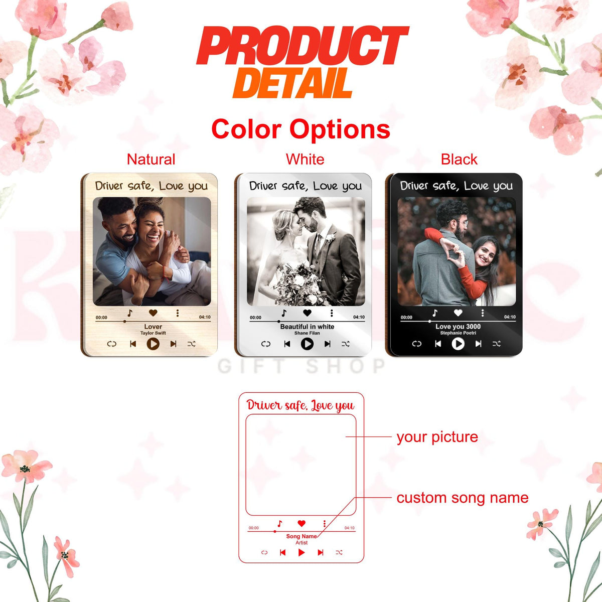 Custom Photo Car Visor Clip, Husband Gifts, Personalized Father's Day Gift, Couples Gift, Drive Safe Visor Clip With Picture,Car Photo Frame