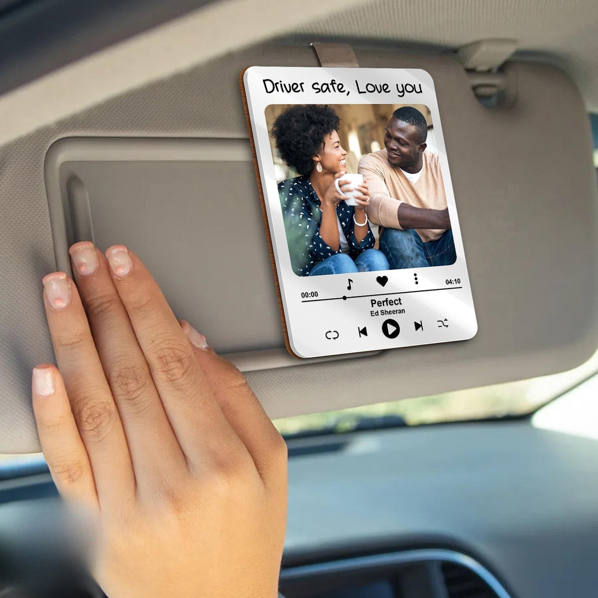 Custom Photo Car Visor Clip, Husband Gifts, Personalized Father's Day Gift, Couples Gift, Drive Safe Visor Clip With Picture,Car Photo Frame