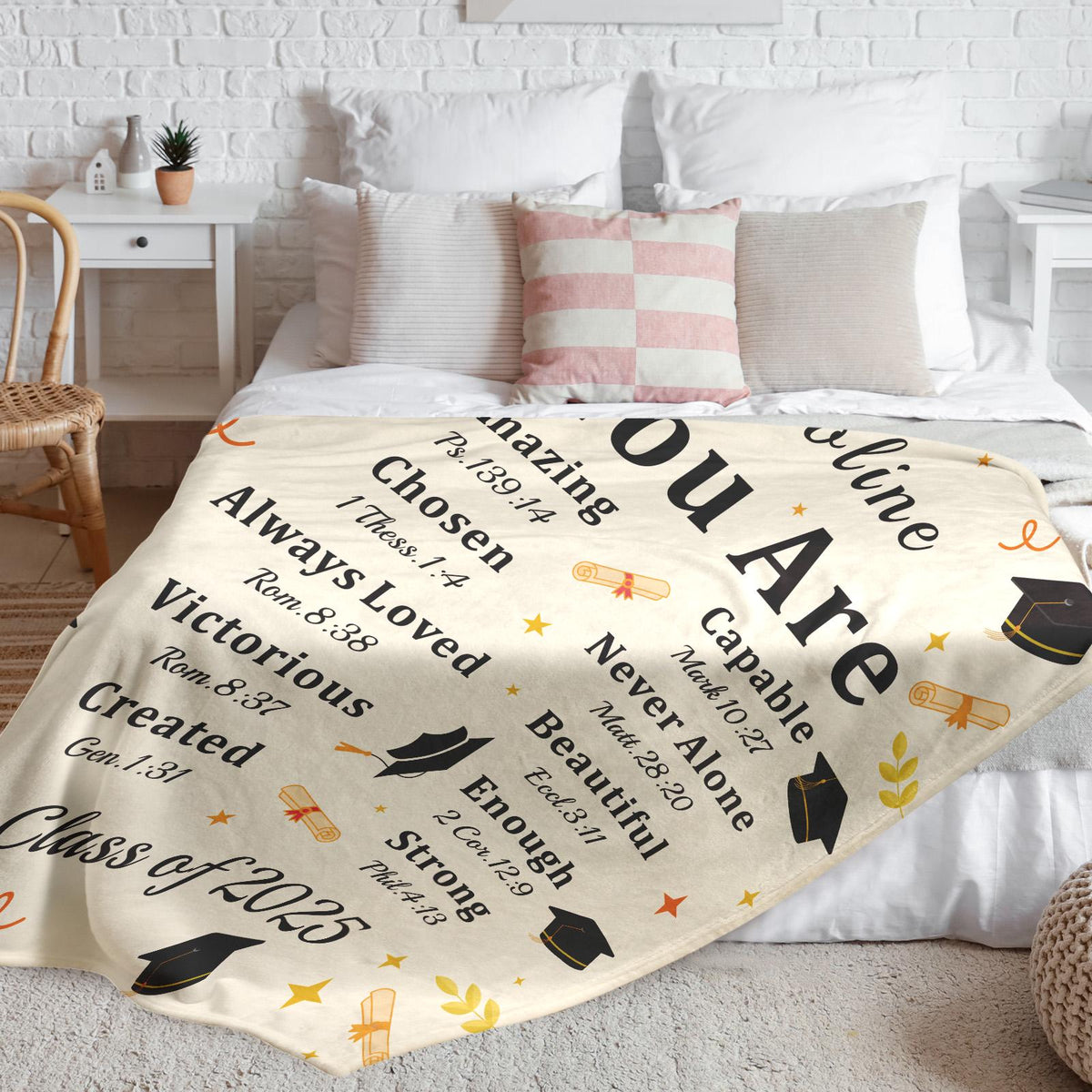 Custom 2025 Graduation Throw Blanket, Personalized 2025 Name Blanket, Graduation Gift for Him Her, Present for Daughter Son Class of 2025