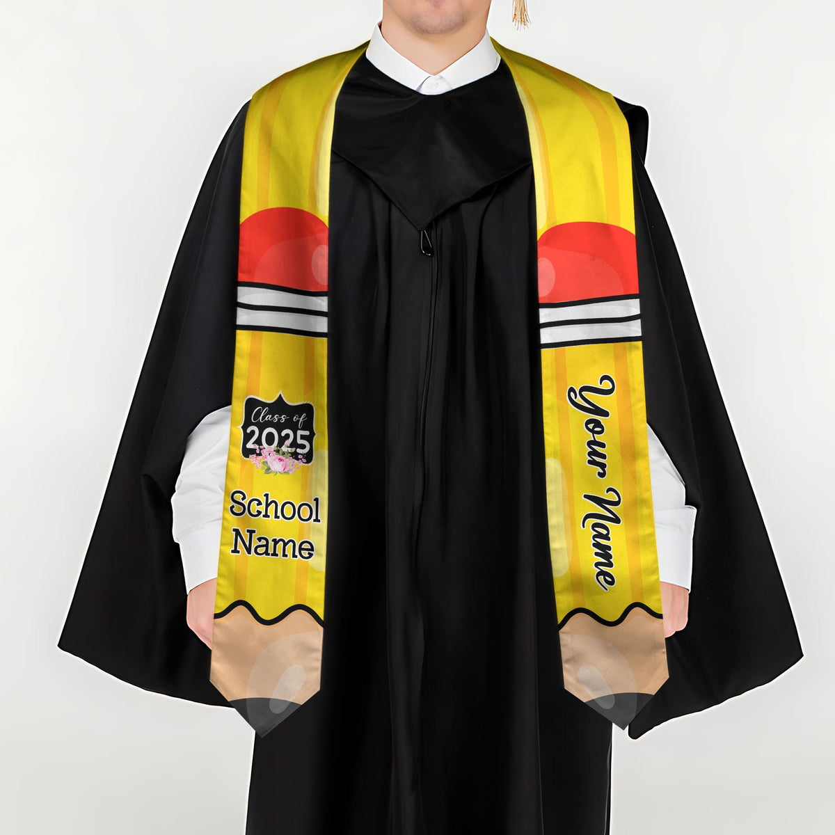 Custom Teacher Graduation Stole Class Of 2025, Teacher Stole 2025,Teacher Stole, Pencil Stole Graduation For Teachers, Sash For Teacher