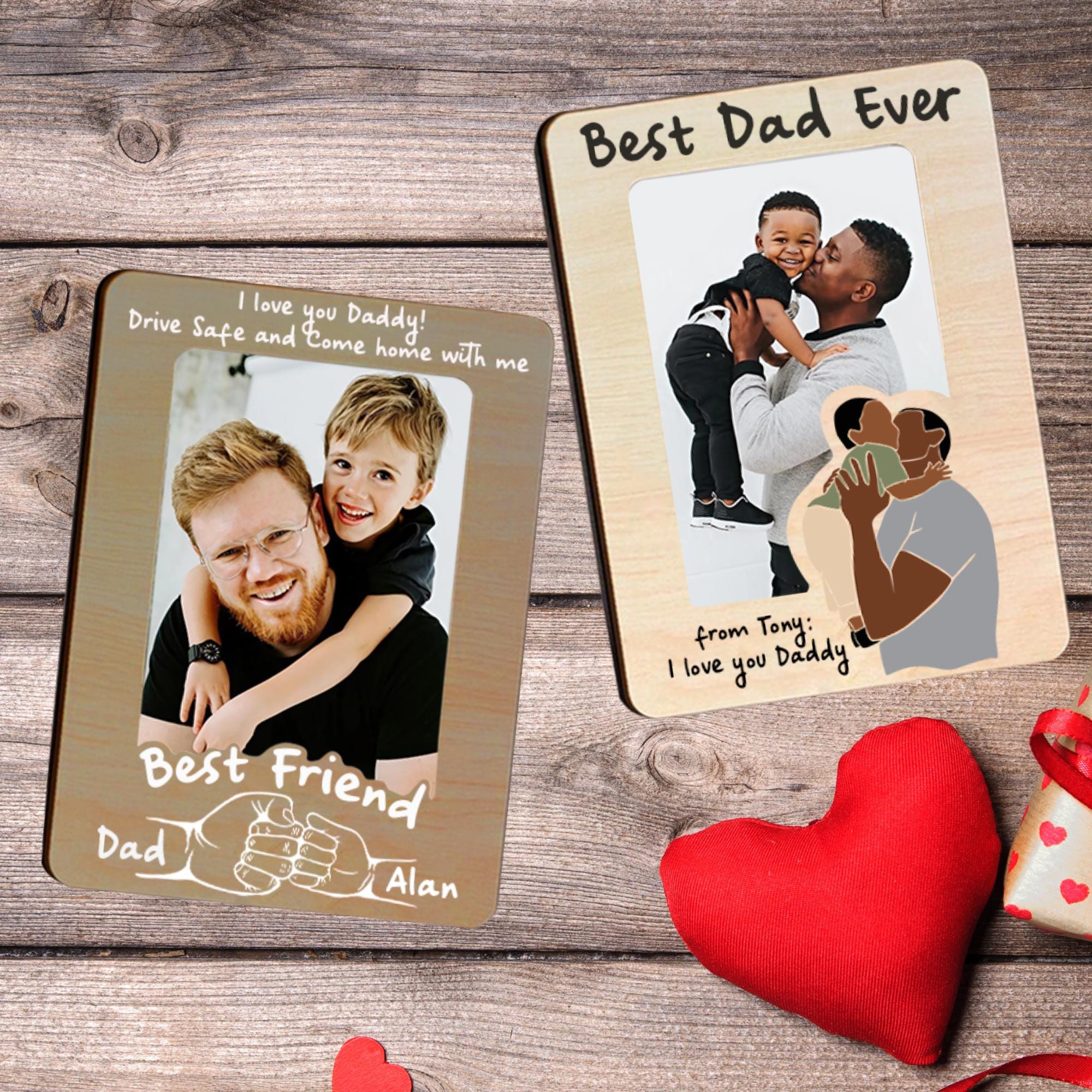 Personalized Photo Car Visor Clip For Dad, Memorial Keepsake Sun Visor Clip, Visor Clip For Fathers Day, Car Decoration Photo Car Visor Clip