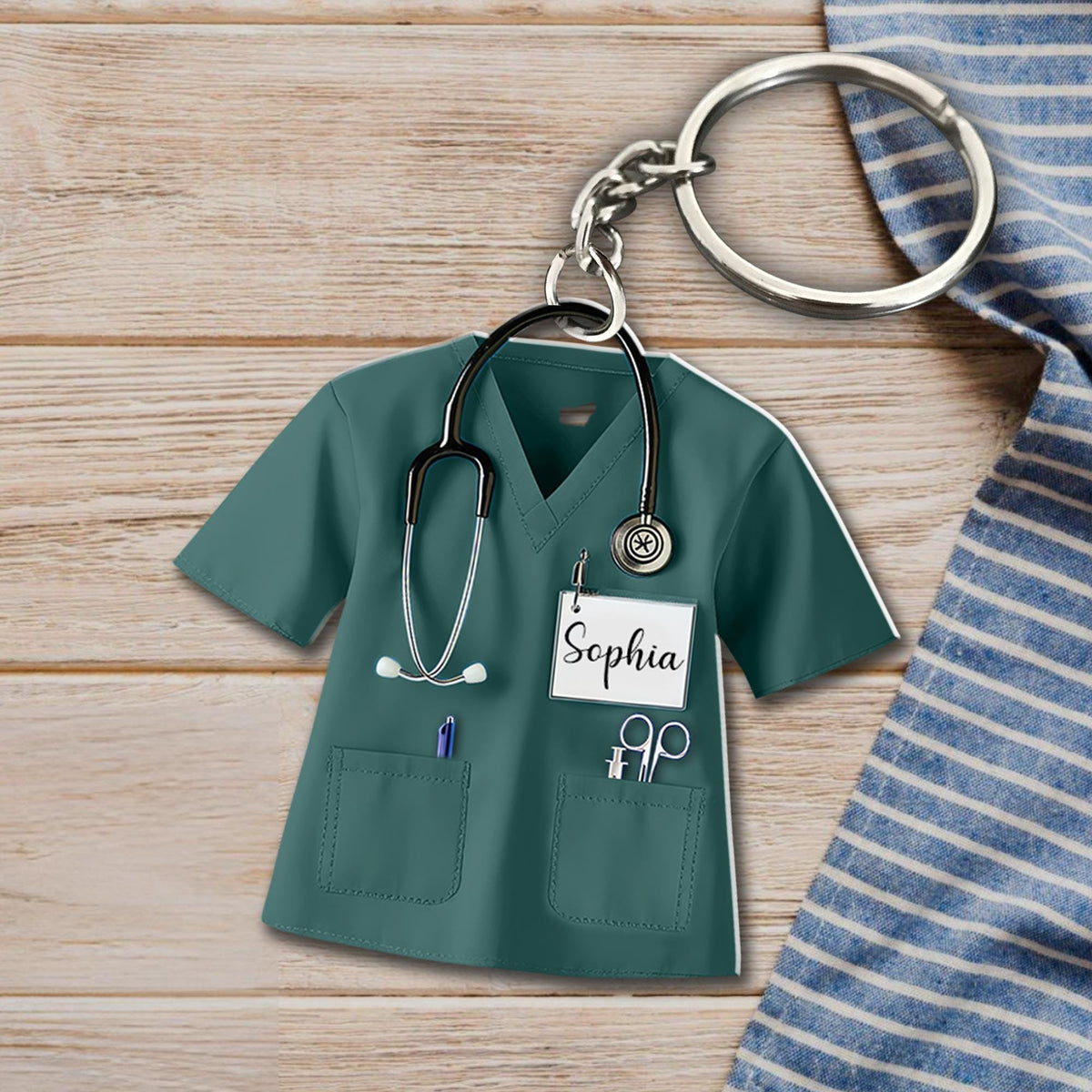 Personalized Nurse Keychain, Nurse keyring Custom, keychain Healthcare Workers, Keychain Nurse Gift Future nurse, Nursing Gift Keyring
