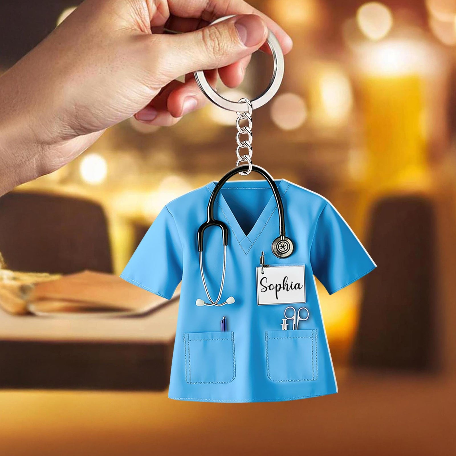 Personalized Nurse Keychain, Nurse keyring Custom, keychain Healthcare Workers, Keychain Nurse Gift Future nurse, Nursing Gift Keyring